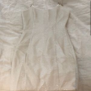 meshki white sequined dress